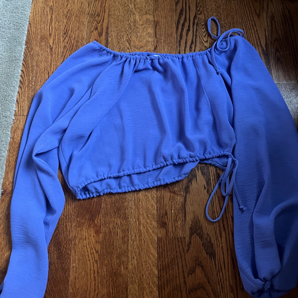 Purple off the shoulder long sleeve top